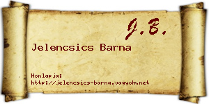 Jelencsics Barna névjegykártya